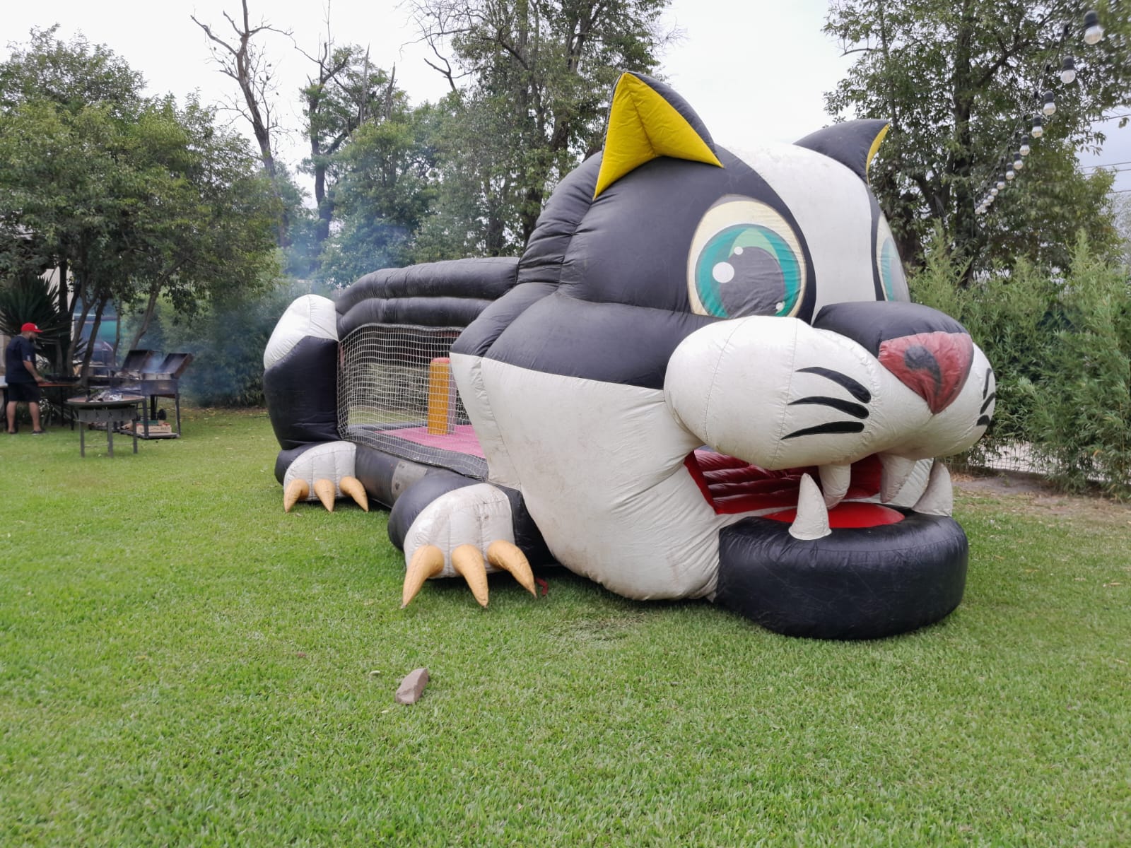 Castillo inflable grande tamaño 4x7 mts tipo Gato para edad 4-12 años